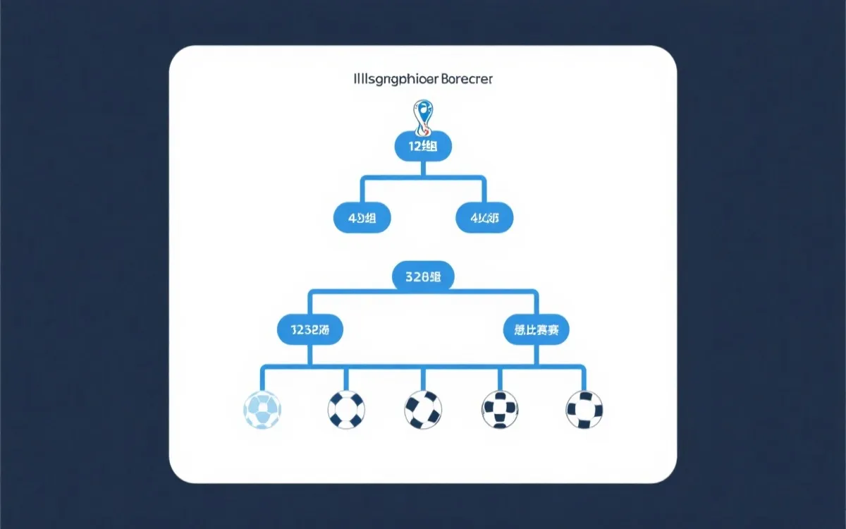 48队世界杯赛程结构示意：分组到淘汰赛的路径